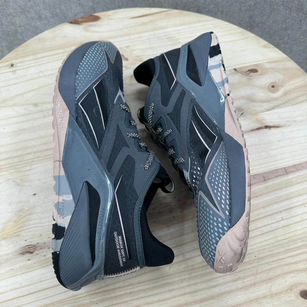 Reebok Nano X2 Adventure Amusement Grey Black‎ Training Shoes Mens 11.5